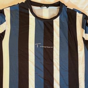 Blue and White Striped T-Shirt